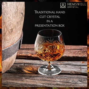 Склянка для коньяку/бренді Glenrigg 250 мл – без свинцю, з важким дном, подарункова упаковка, сніфтер для коньяку, віскі та насолоди