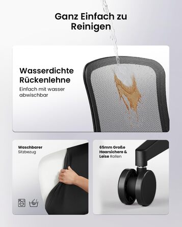 Офісний стілець ProtoArc Flexer Pro чорний з регулюванням глибини сидіння та дихаючою спинкою