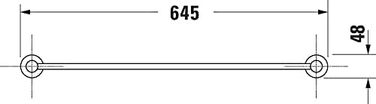 Настінний полотенцесушитель, хромований, (648x80x48 мм, полотенцесушитель 60 см)