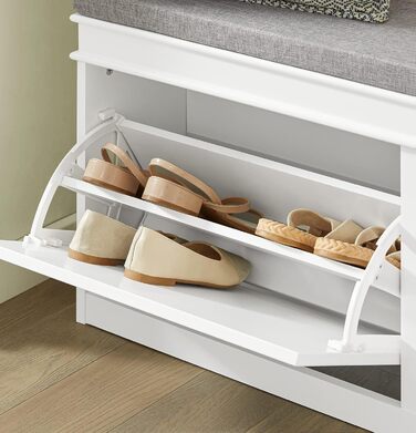 Полка для взуття SoBuy з сидінням, білий, 104x52x24 см, FSR64-W