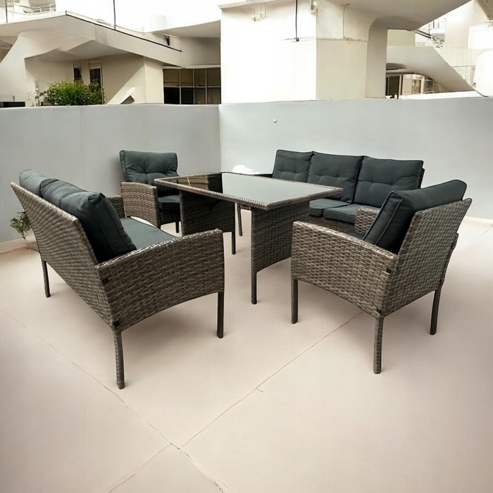 Комплект садових меблів IdealGarden із техноротанга, коричневий, 5 предметів