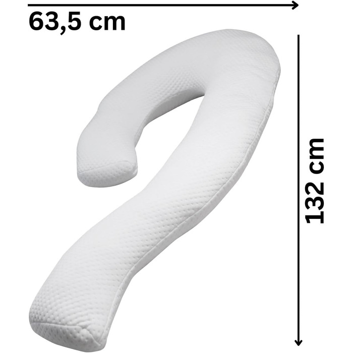 Ергономічна подушка для вагітних та годування Dreamolino Swan 7в1 для сну на боці, підтримки спини, шиї та стегон, біла