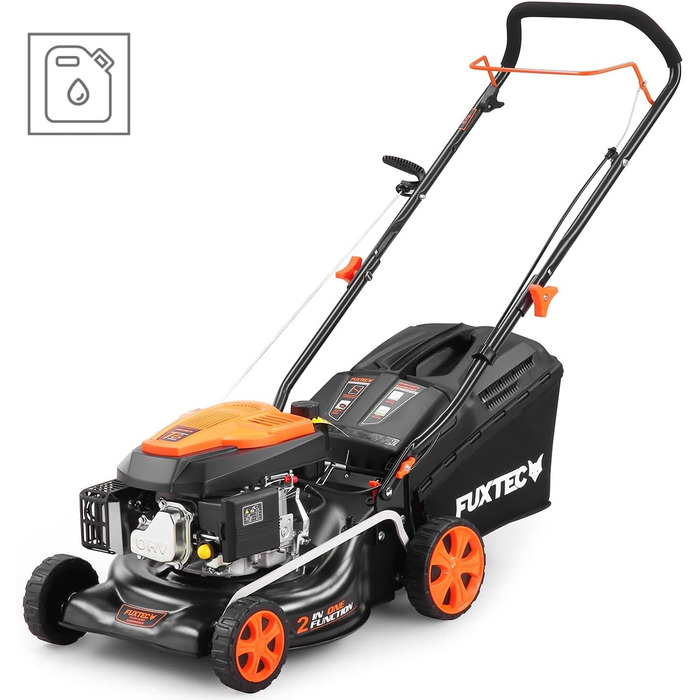 Бензинова газонокосилка FUXTEC FX-RM4646ECO 3в1 • 3,5PS, 2,6kW, 46см ширина зрізу, 50л травосбірник, мульчування, викид ззаду