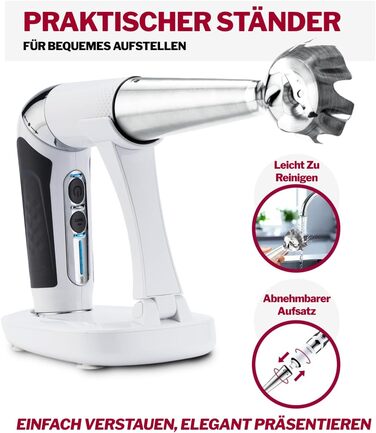 Блендер заглибний бездротовий Turmix Stabmixer CX 422 з місткістю, подрібнювачем та підставкою - 1800W Li-Ion