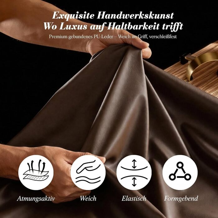 Офісний стілець Efomao XXL 200 кг з підставкою для ніг, штучна шкіра, висока спинка, регульовані підлокітники, підтримка попереку, сірий. Для дому та офісу