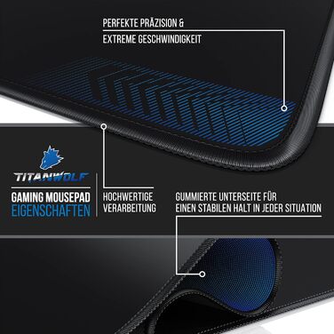 Килимок для миші TITANWOLF XXXL 1000x600 мм - великий ігровий килимок з мотивами для покращеної точності та швидкості