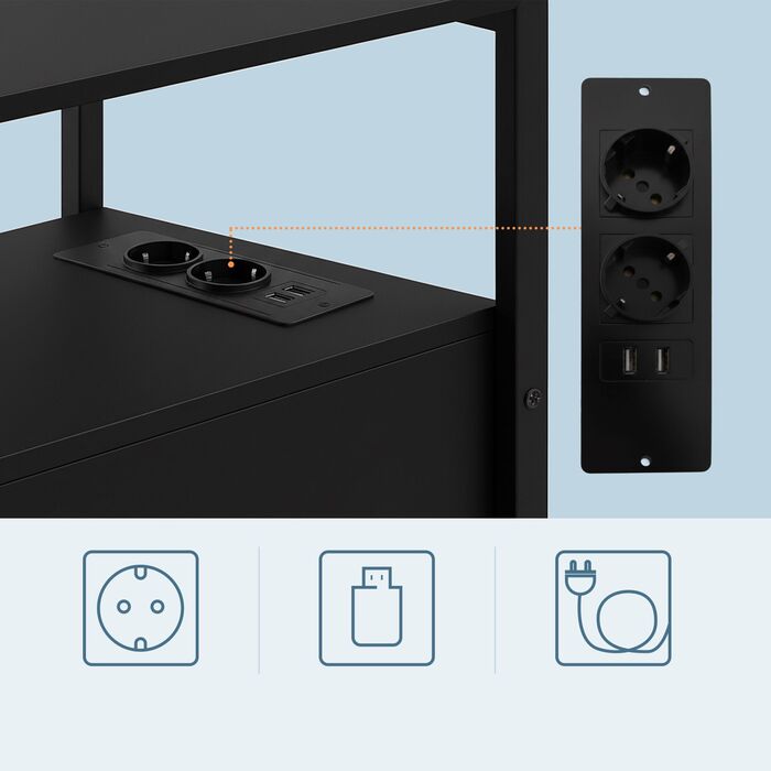 Relaxdays Додатковий столик з розетками