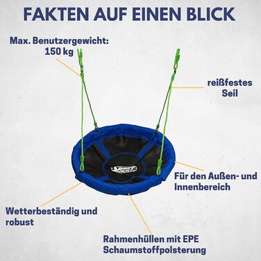 Гніздова гойдалка для саду Best Sporting Nestschaukel – діаметр 60-110 см, до 150 кг, регульована висота 105-180 см, для дітей