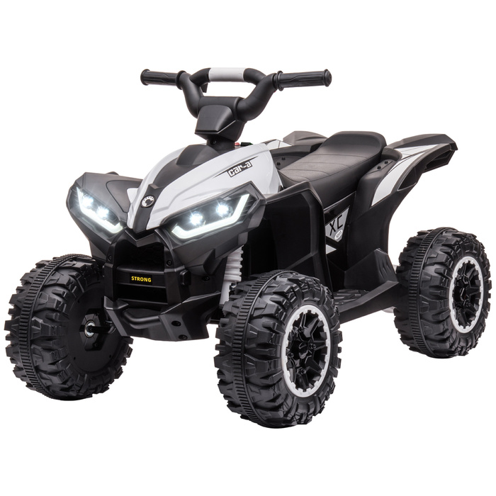 Електромобіль для дітей Kinder-Quad, 6 км/год, звукові та світлові ефекти, розміри: 83 см x 53 см x 55,5 см, чорний + білий