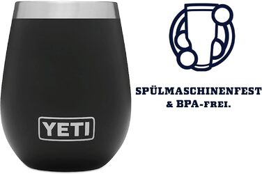 Термокружка YETI Rambler, нержавіюча сталь, з кришкою MagSlider, чорна, 10 oz (296 мл)
