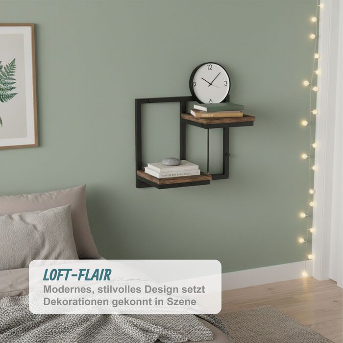 Поличка на стіну Relaxdays в індустріальному стилі