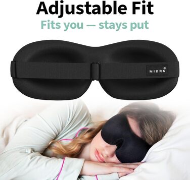 Маска для сну Nidra Konturierte для тих, хто спить на боці - нульовий тиск, блокує світло, фіолетова, стандартний розмір