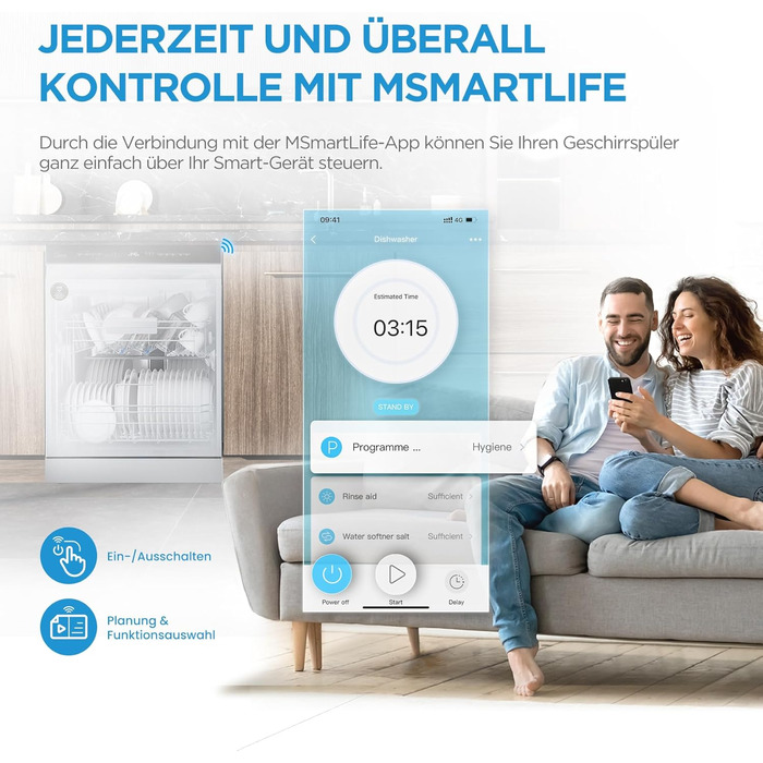 Посудомийна машина Midea SF 3.45N PRO: 9 комплектів, Inox, Wi-Fi, 5 програм, 47 dB, таймер завантаження