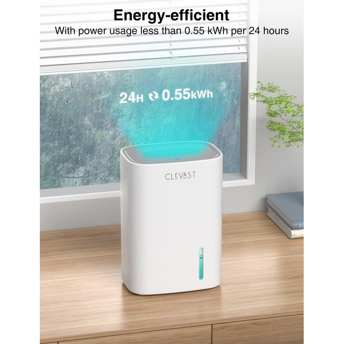 Електричний зволожувач повітря CLEVAST 850мл, ультра-тихий, з автовимкненням, портативний, для спальні, ванної, шафи, дитячої кімнати (CL-DH04)
