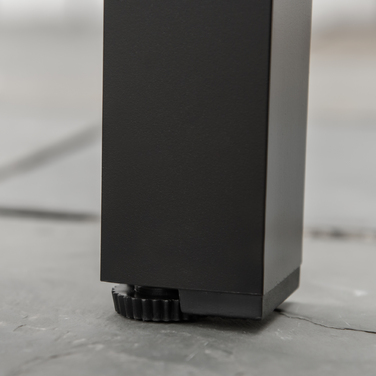 Обідній стіл для 6 осіб: легкий алюмінієвий стіл для саду, меблі для відпочинку, простий у догляді, пластиковий, чорного кольору, розміром 140 x 90 x 74 см.