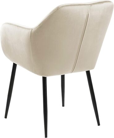 AC Design Furniture Стілець для їдальні Венді, Велюр/Метал, 57x61x83 см, 1 шт. (Бежевий/Чорний)