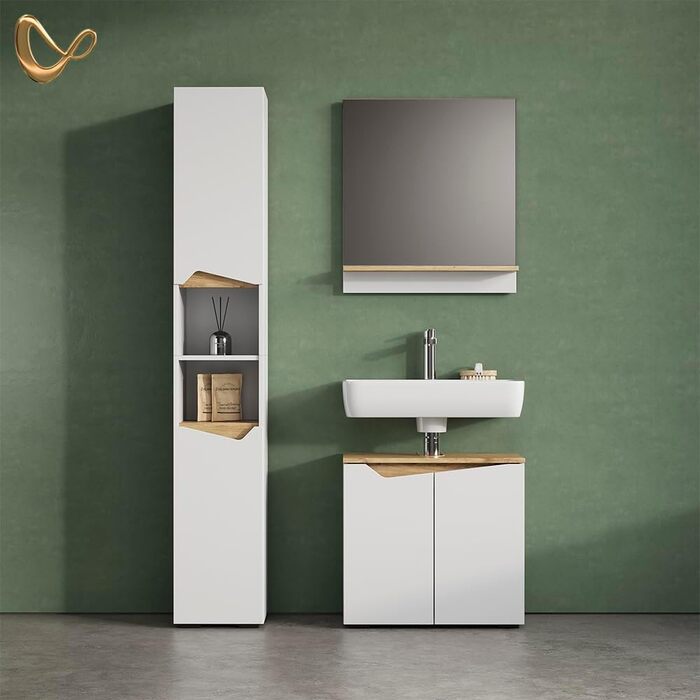 Дзеркало для ванної кімнати Livinity Timavo з полицею, білий, 60 x 67 см