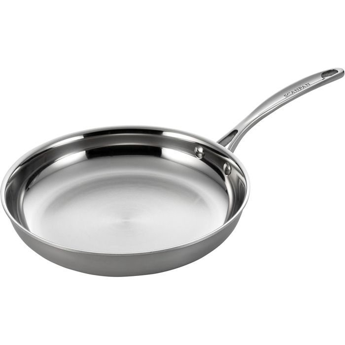 SCANPAN Fusion 5 сковорода з нержавіючої сталі індукційна 26 см | Багатошарове покриття | Для всіх типів плит | Сковорода з зручною ручкою | Придатна для духовки