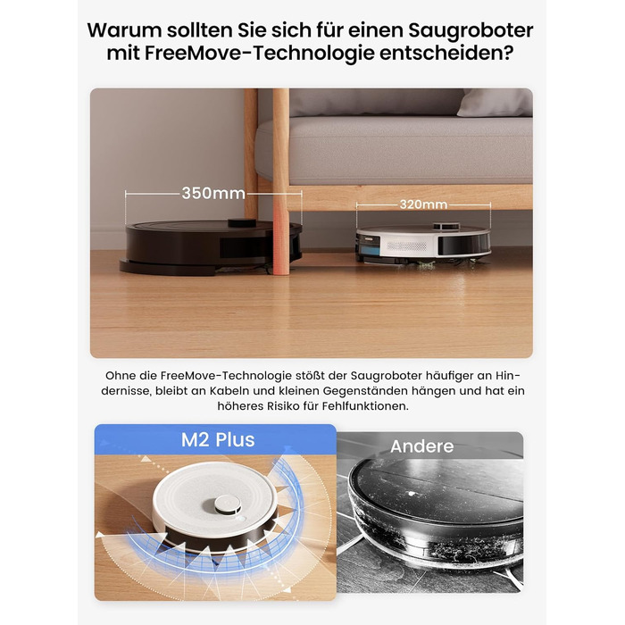 Робот-пилосос LEFANT M2Plus з функцією миття підлоги, 6000Pa, станція самостійної очистки, LiDAR-навігація, ідеальний для видалення шерсті тварин