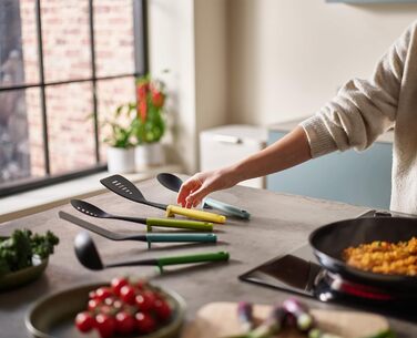 Набір кухонних аксесуарів Joseph Joseph Duo 5 шт. з органайзером, антипригарне покриття, Opal