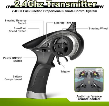 Радіокерований позашляховик Haiboxing Hailstorm 1/18 4WD 36 км/год, електричний RC автомобіль для бездоріжжя, водонепроникний