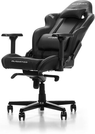 Ігрове крісло DXRacer Gladiator G001, Штучна шкіра, Чорне, до 200 см