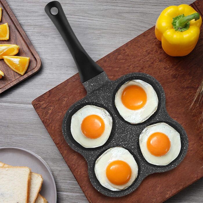Сковорода для яєць Haofy 4 отвори ⌀9 см 36,5х19,5 см чорна