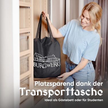 Надувне ліжко 3-в-1 | Гостьове та кемпінгове ліжко | Надувна матрац з електропомпою 150x200 | Самостійно надувна ліжко (1 особа, Чорний/Антрацит)