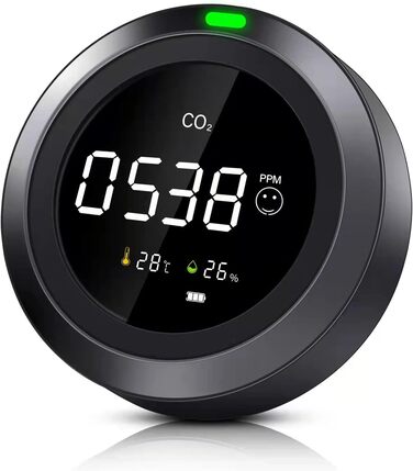 Вимірювач якості повітря Therm La Mode CF-30 з Smart-додаток: виявлення забруднювачів, пилу PM2.5/PM1.0, формальдегіду, CO2, температури, пилку. Великий LCD-дисплей