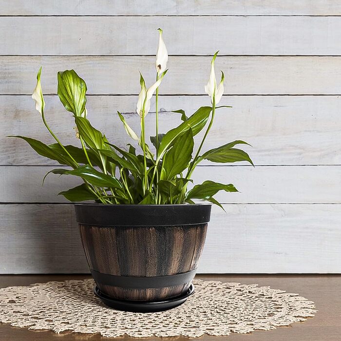 Набір горщиків для квітів Plant Planters: 4 шт., 23 см, пластик, з дренажем, для дому та саду