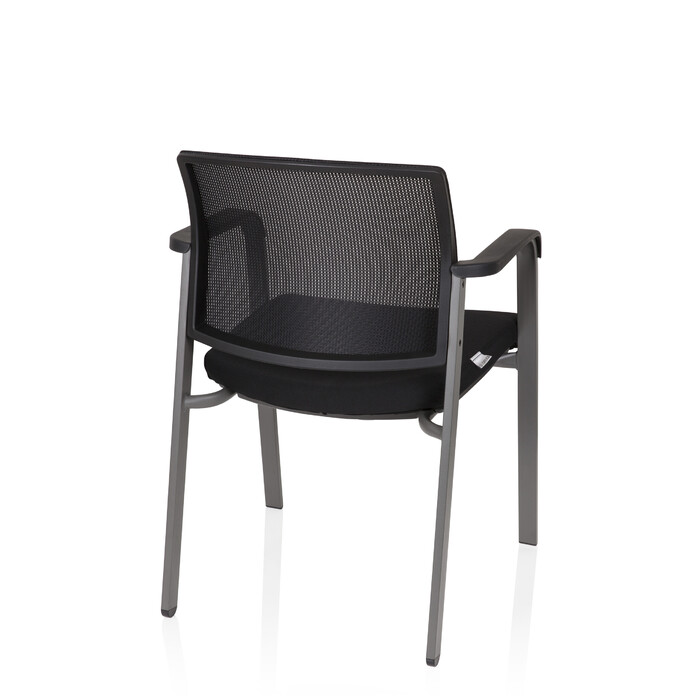 Крісло для відвідувачів / Конференційне крісло MEET сірий сітка / тканина чорний hjh OFFICE