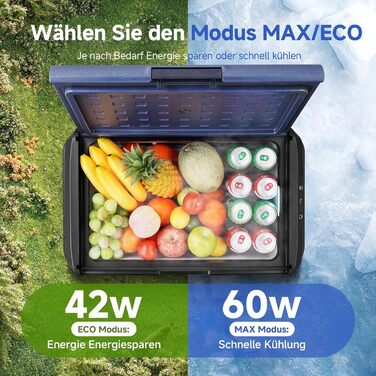 Автомобільний холодильник AAOBOSI 50л: Електричний компресорний кулер IPX4, -20°C/+20°C для авто, вантажівки, кемпінгу, подорожей