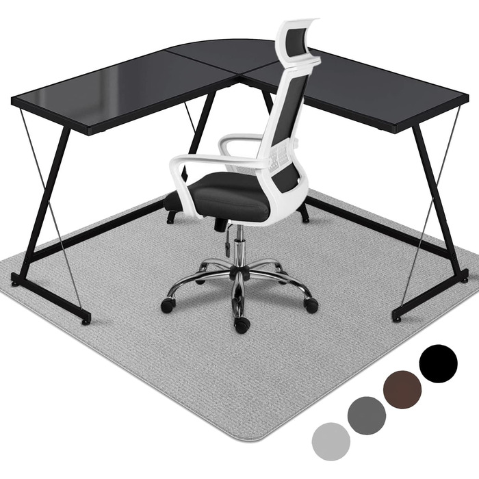 Килимок під стілець для офісу | 140x90 см | Захист від подряпин | Для ламінату, паркету та твердих підлог (Світло-сірий)