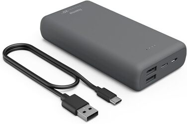 Компактний, сірий), 20000mAh (USB C 2 шт.