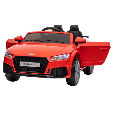Електромобіль HOMCOM для дітей Audi 12V з пультом дистанційного керування 2,4G, музикою, звуком клаксона, світлодіодною підсвіткою, USB/MP3-роз'ємом, функцією руху назад, для дітей віком 3-5 років, червоний