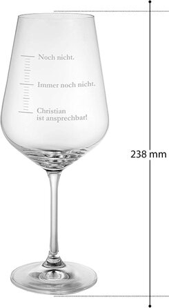 Келих для білого вина AMAVEL з гравіюванням, одиниці виміру , ще немає', з персоналізованою назвою, келих для вина в якості барометра настрою