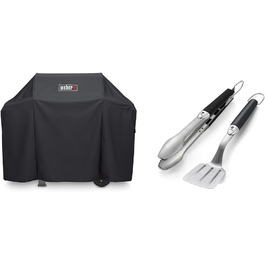 Набір для гриля Weber (щітка, щипці) + чохол Premium для грилів Spirit/Spirit II 300 та 200 серії, чорний