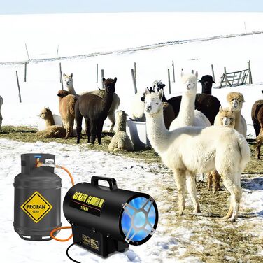 Газовий нагрівач для приміщень Ikodm 10kW 220V: газовий нагрівач, газовий обігрівач, газовий нагрівач-вентилятор, пропановий нагрівач, 320 м³/год, з газовим шлангом 1,2м та редуктором 700 мбар