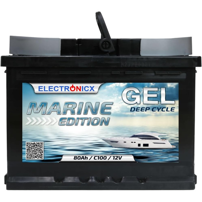 Гелева батарея 12 В 140 Ач Marine Edition технологія GEL, сонячна батарея для човна, автофургони, міцна надійна батарея для кемпінгу на човні Sola (80 Ач)