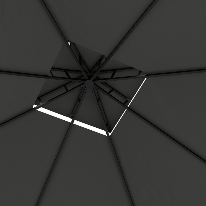 Намет для вечірок та саду, 3 x 3 x 2 метри, темно-сірий