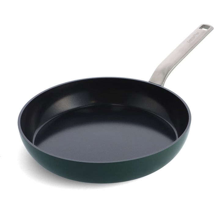 GreenPan Evolution сковорода (28 см), керамічне антипригарне покриття, індукційна, для посудомийної машини, жаростійка, колір: Tannengrün