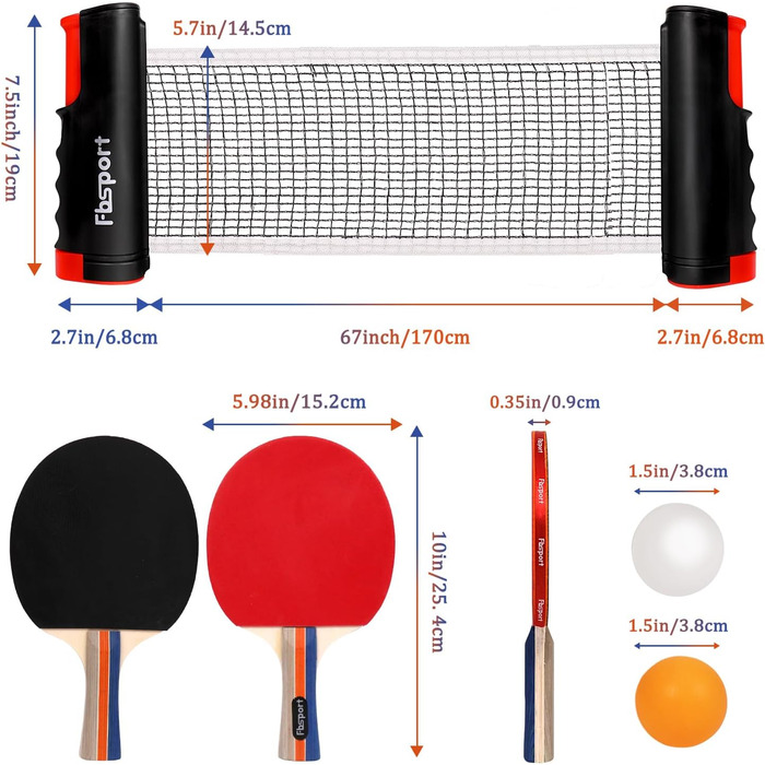 Професійний набір ракеток для настільного тенісу, включаючи сітку, м'ячі та сумку (60 символів)