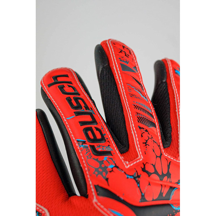 Молодіжні воротарські рукавички Reusch унісекс Attrakt Evolution Finger Support Junior з хорошим захопленням і внутрішнім швом (7.5, червоний / синій / чорний)