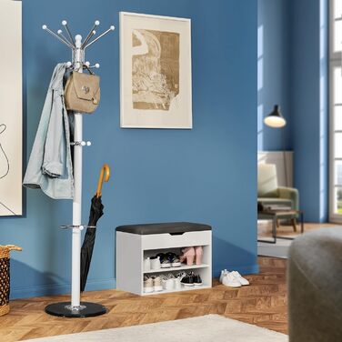 Тектайк Вішалка для одягу на металевій ніжці з важкою основою, 170 см, різні кольори (чорно-коричневий)