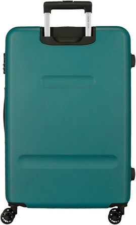 Чемодани Roll Road Flex з ABS-пластику, кодовий замок, 4 колеса, ручна поклажа (набір 2 шт., зелений)