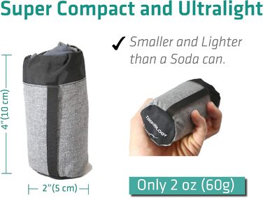 Подушка для подорожей TREKOLOGY надувна, блакитна: для шиї та голови в літаку та під час подорожей