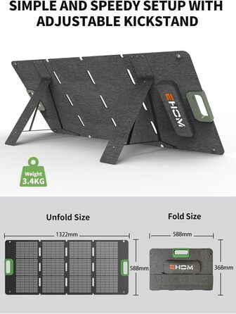 EHOM Портативна електростанція EP1650, 1024Wh, 1650W (2700W пік), LiFePO4, сонячна панель, USB-C, 400W сонячна зарядка, тиха, резервне живлення для дому, подорожей, кемпінгу та саду