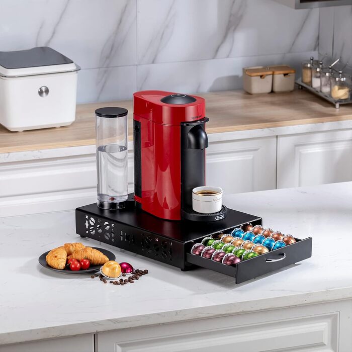 Тримач для капсул Vertuo Rice Rat – 50 капсул, чорний, скляний, для Nespresso Vertuo