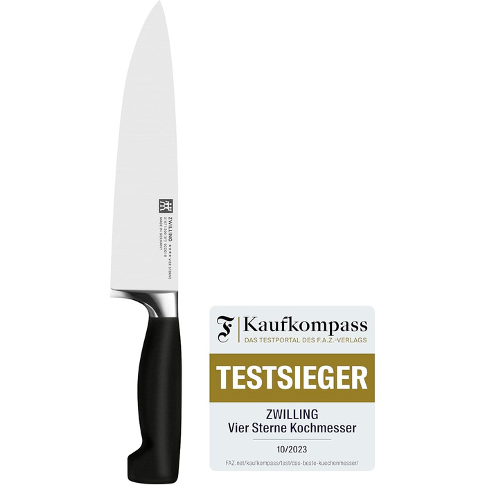 Ніж кухарський ZWILLING Vier Sterne, 20 см, нержавіюча сталь, пластикова ручка
