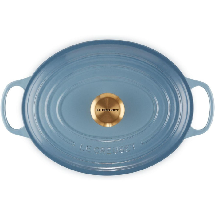 Le Creuset Signature Чавунна сковорода-жаровня з кришкою, овальна, 31 см, 8.9 л, для всіх типів плит, включаючи індукцію, колір Kirschrot